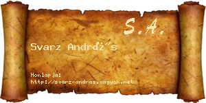 Svarz András névjegykártya